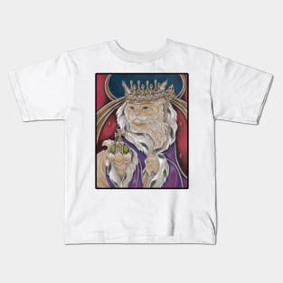 King Cat - Black Outlined Version Kids T-Shirt